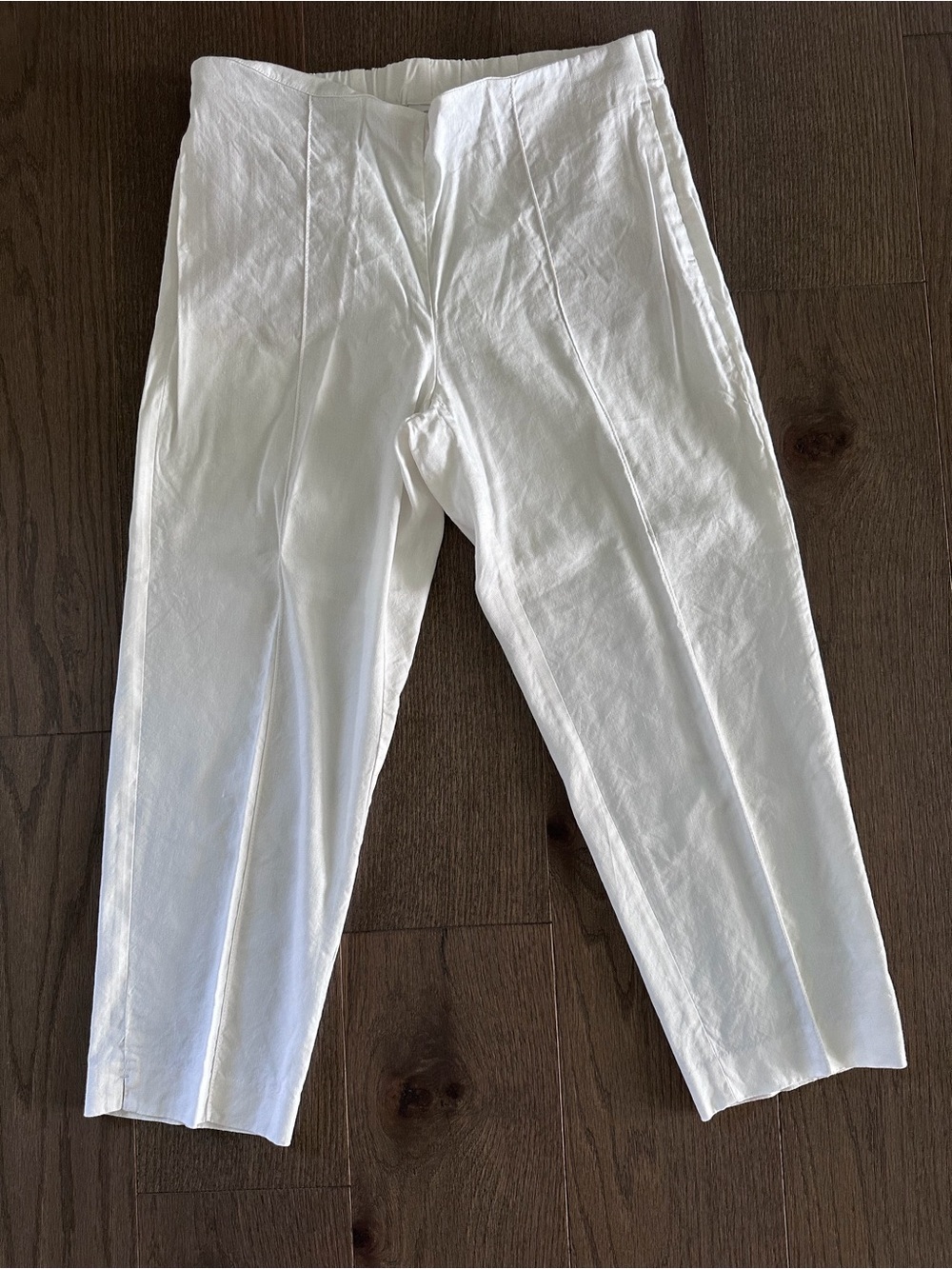 J. Jill White Linen Stretch Pull-On Pants - size small